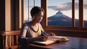 life coach - reset core beliefs journaling by a window