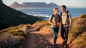 life bonding - couple hiking together on a scenic trail