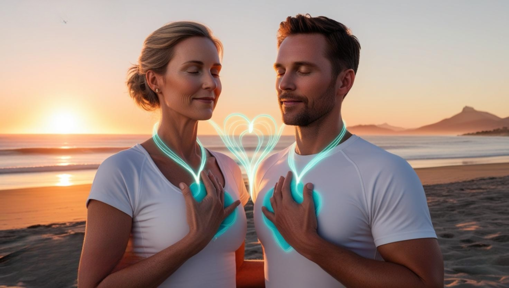 relationships - couple practicing co-regulation breathing