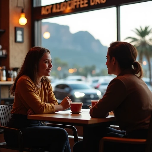 woman chatting with a life coach in a coffee shop